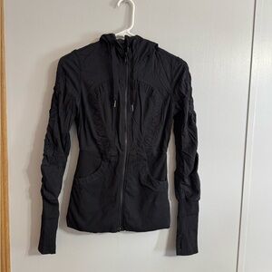 Lululemon Athletics Black and Gray Reversible Activewear Zip Hoodie Size 2